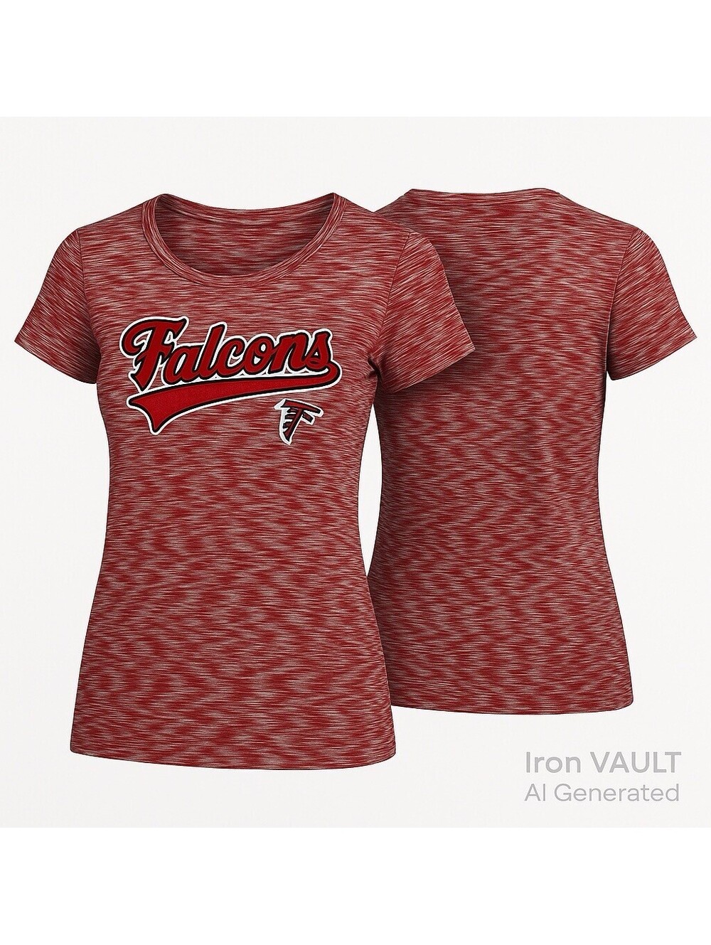 Women’s Atlanta Falcons New Era T-Shirt Medium Red NFL Team Apparel Glitter